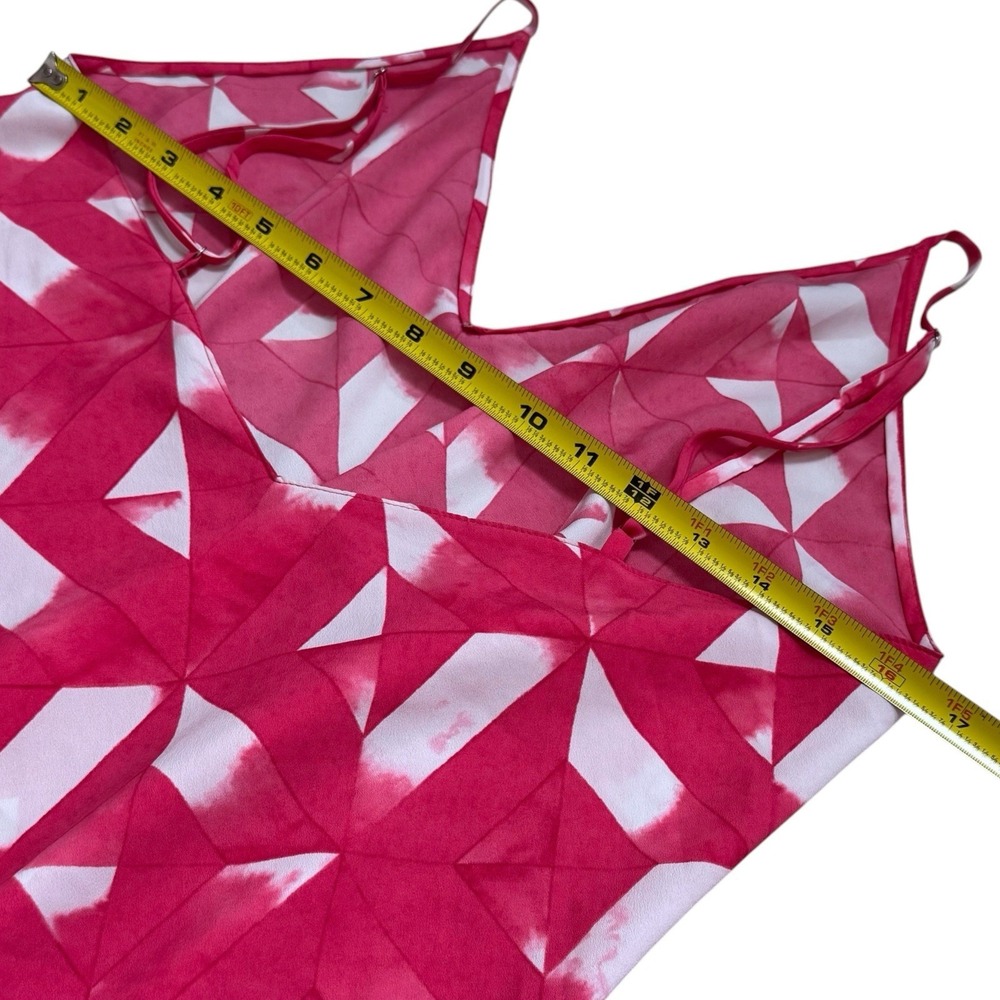 Natori Sumi Pattern Hot Pink Midi Slip Nightgown Leisure Feminine Dainty L - Picture 10 of 11